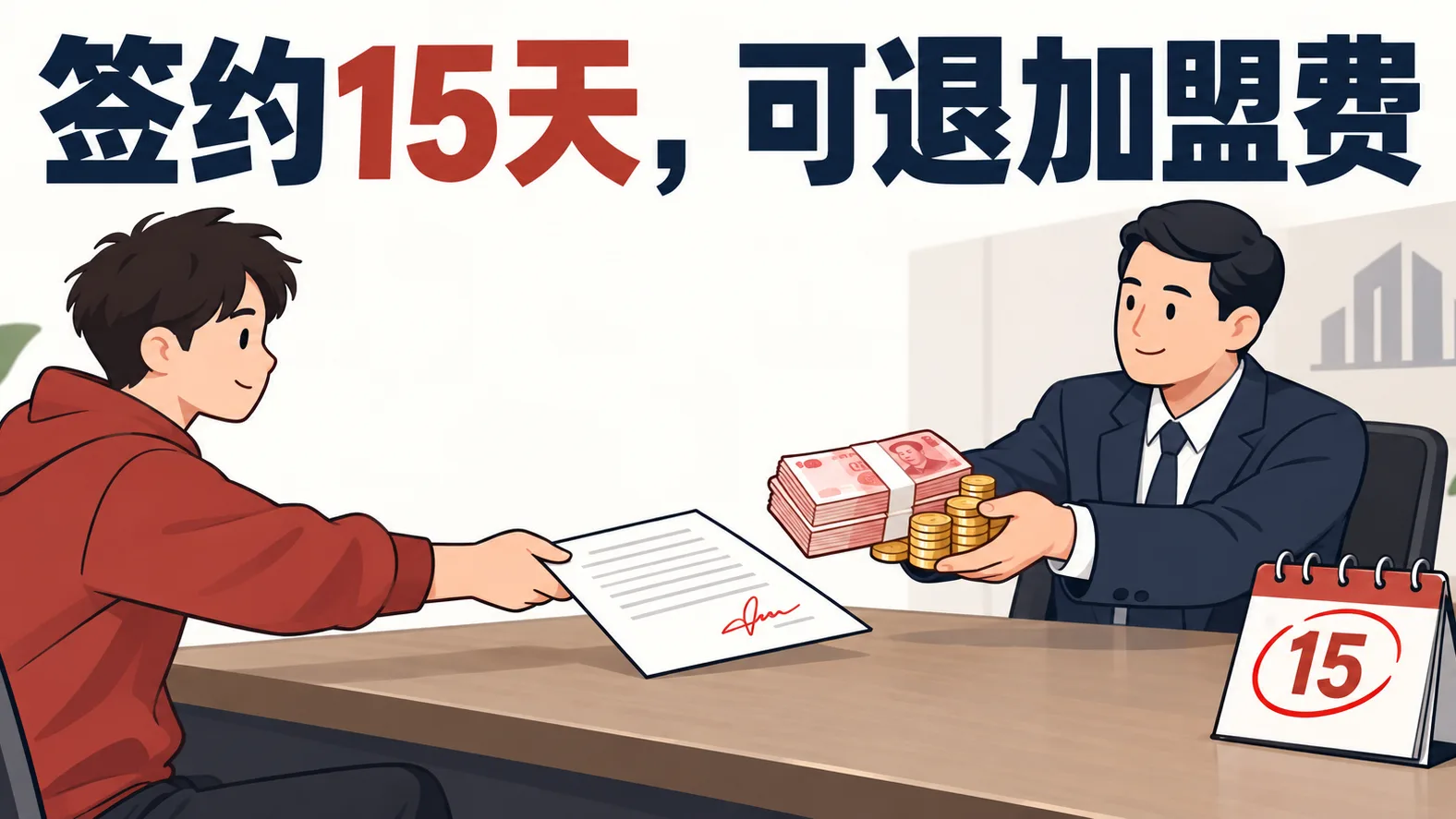签约15天，可退加盟费——配图